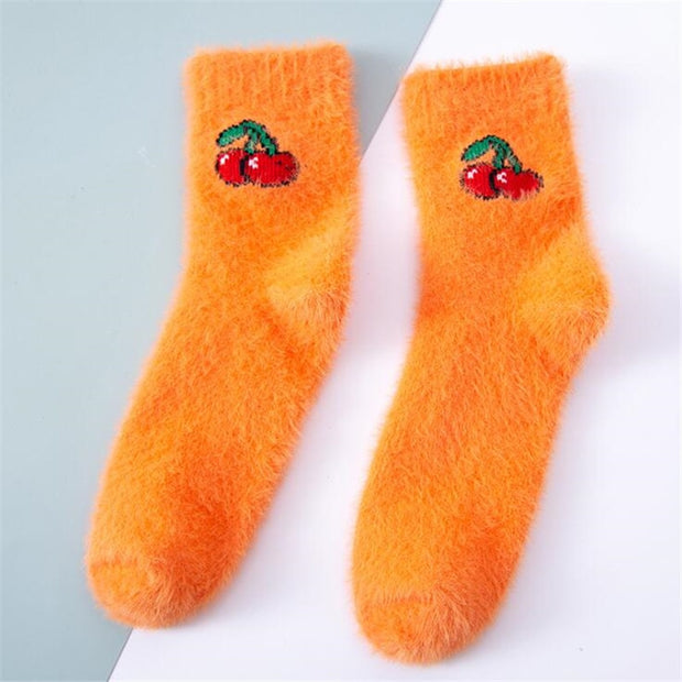 Women Fruit Fluffy Thermal Fuzzy Socks - Goodly Variety Store