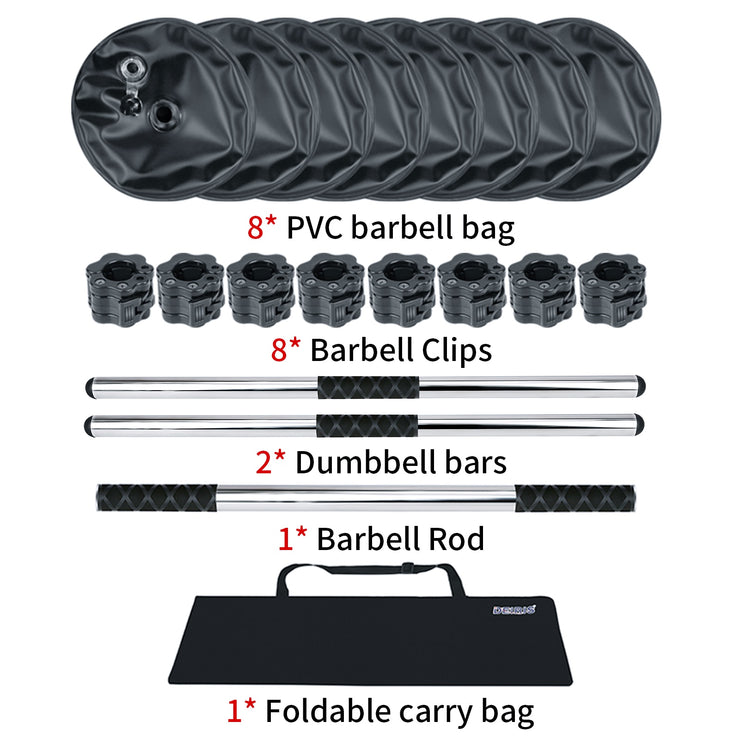 Travel Fitness Water-filled Dumbbell Barbell Set - Goodly Variety Store