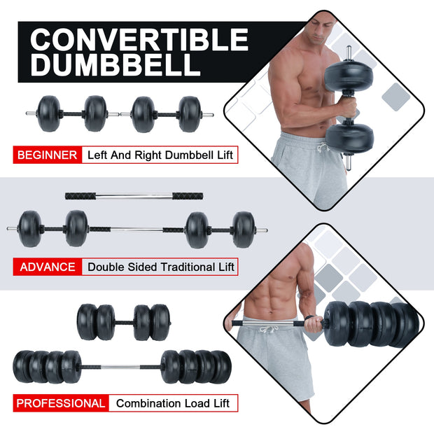 Travel Fitness Water-filled Dumbbell Barbell Set - Goodly Variety Store