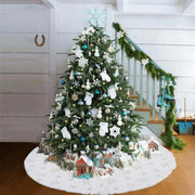 White Christmas Tree Skirt Plush Faux Fur - Goodly Variety Store