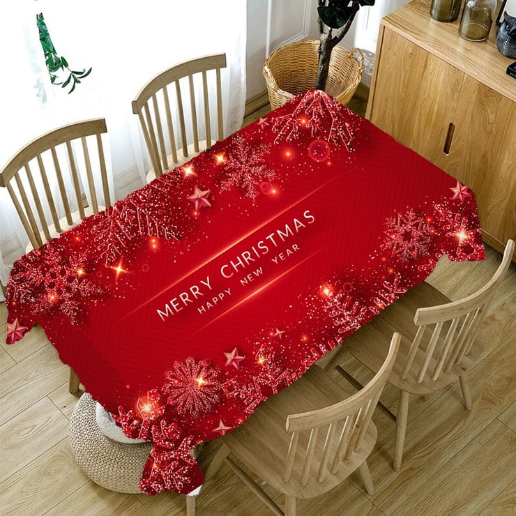 Waterproof and Antifouling Creative Santa Print Tablecloth - Goodly Variety Store