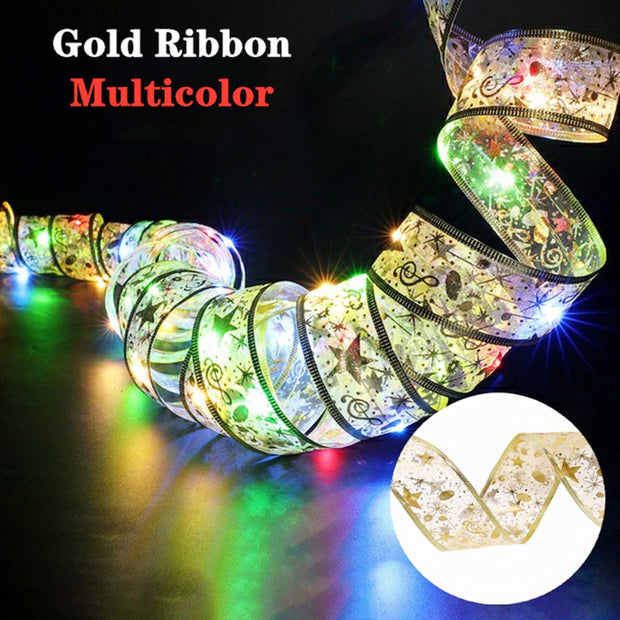 Christmas Ribbon Fairy Light Christmas Decoration - Goodly Variety Store