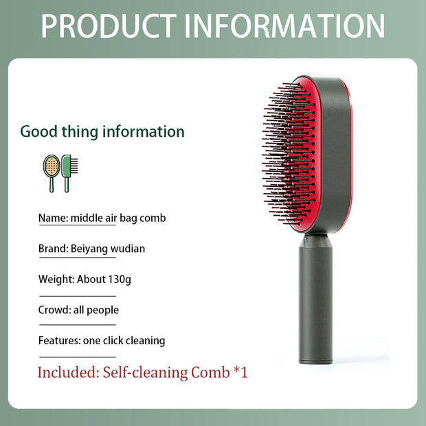 One-Key Self Cleaning Massage Hair Brush - Goodly Variety Store