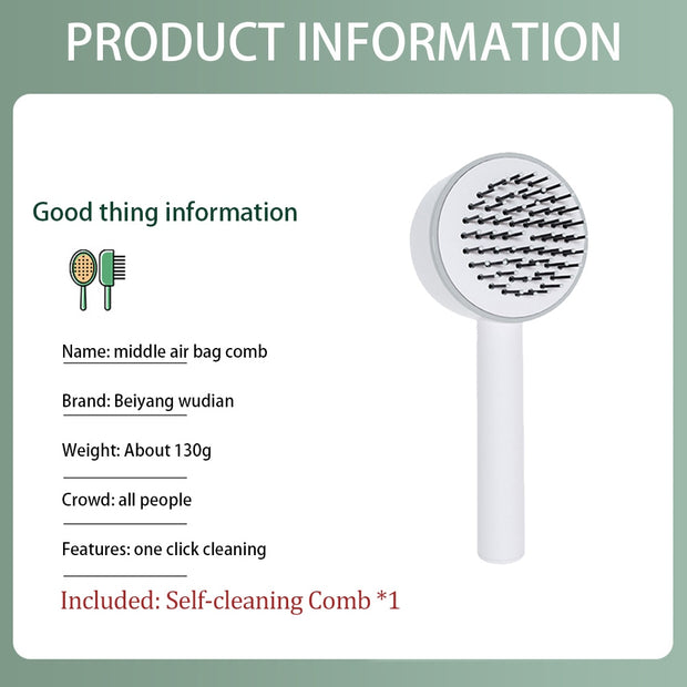 One-Key Self Cleaning Massage Hair Brush - Goodly Variety Store