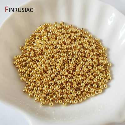 Real gold plated Round Spacer Beads For Jewelry - Goodly Variety Store