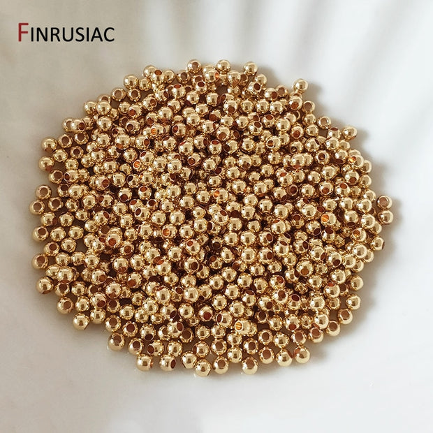 Real gold plated Round Spacer Beads For Jewelry - Goodly Variety Store