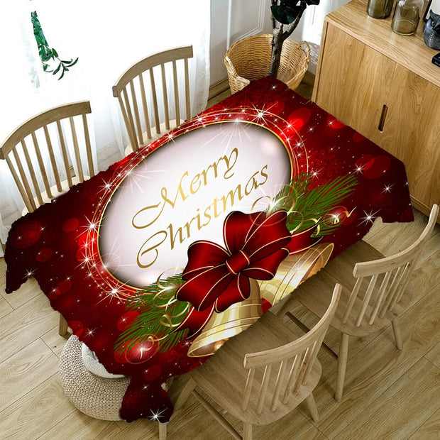 Waterproof and Antifouling Creative Santa Print Tablecloth - Goodly Variety Store