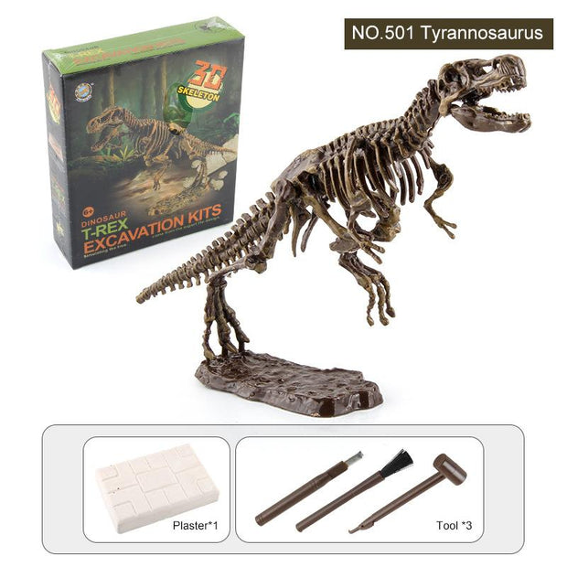 Dinosaur Fossil Excavation Kits Children Figure Skeleton Model Gift - Goodly Variety Store