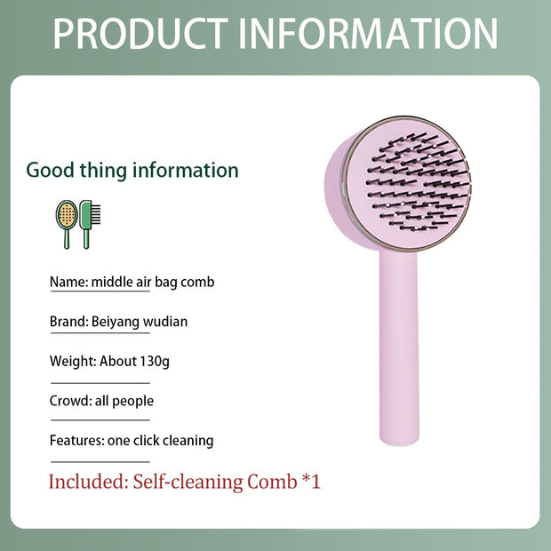 One-Key Self Cleaning Massage Hair Brush - Goodly Variety Store