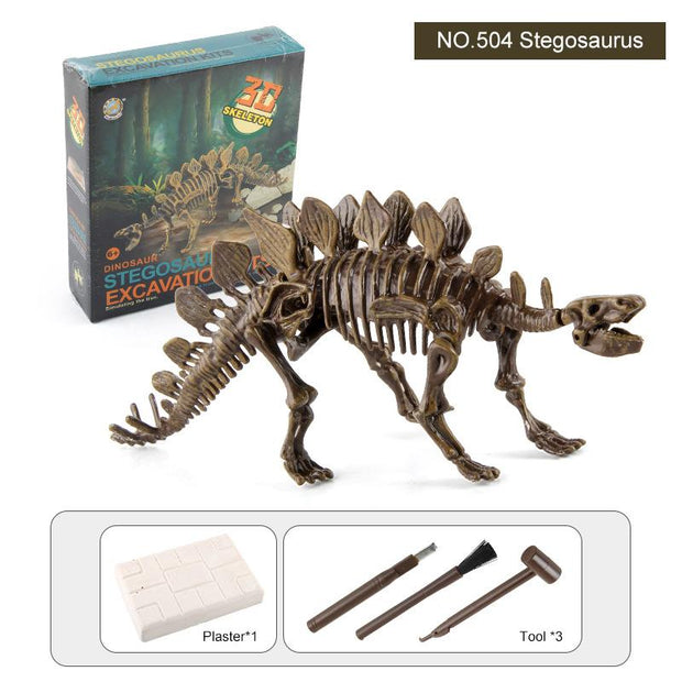 Dinosaur Fossil Excavation Kits Children Figure Skeleton Model Gift - Goodly Variety Store