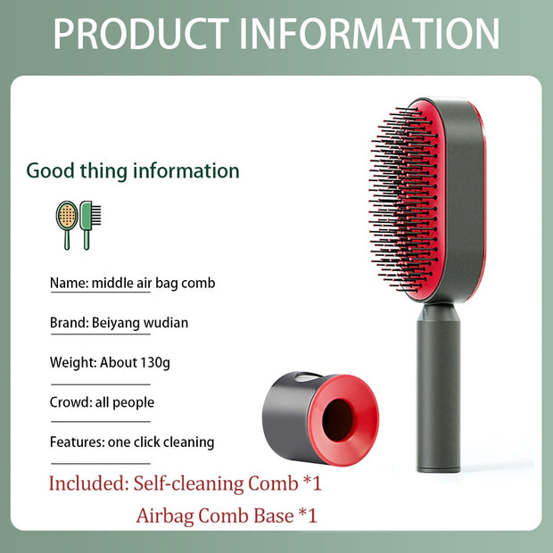 One-Key Self Cleaning Massage Hair Brush - Goodly Variety Store