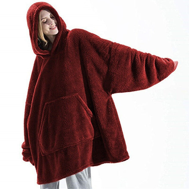 Women Oversized Fleece Blanket With Sleeves - Goodly Variety Store